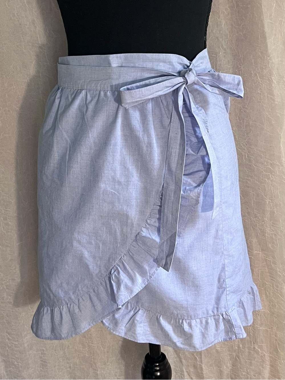 J. Crew Light Blue Ruffle Wrap Mini Skirt